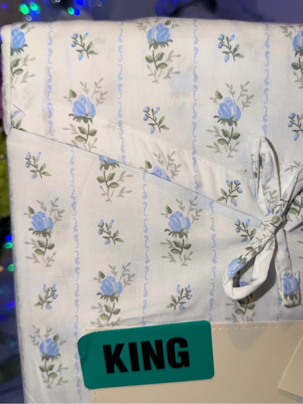 Laura Ashley King Sheet Set Sweet Buds Blue Floral 4pc Cottage Farmhouse Chic